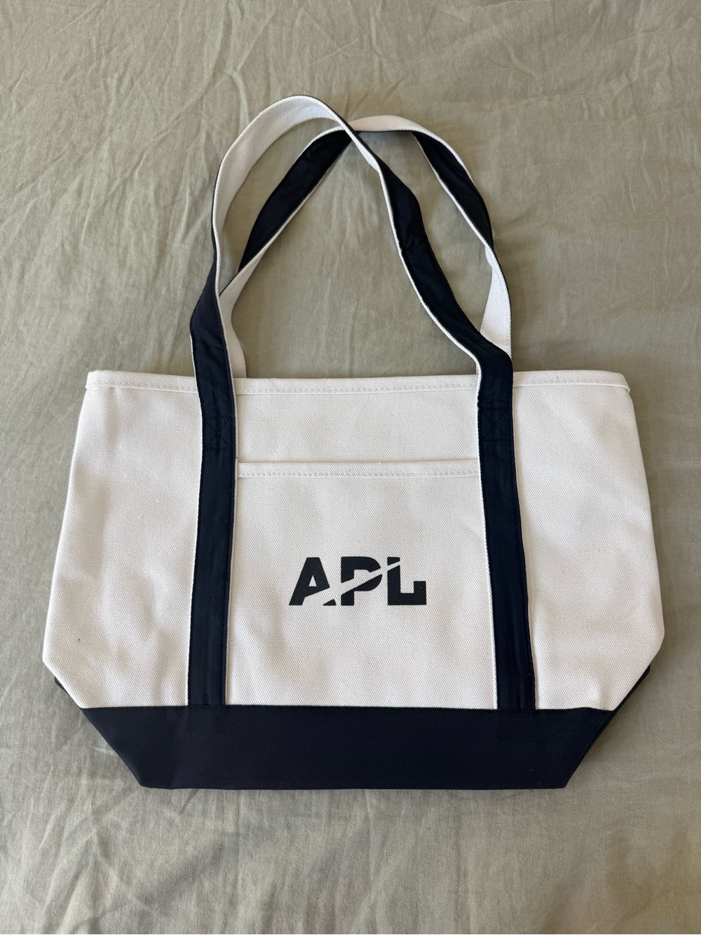 NEW APL Two-Tone Large Canvas Tote in White and Black
